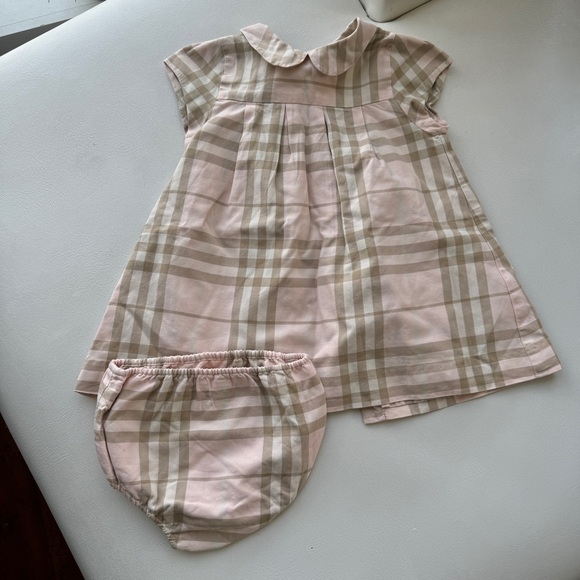 Burberry Other - Baby kid dress + pants 3/6 months Burberry pink short sleeves